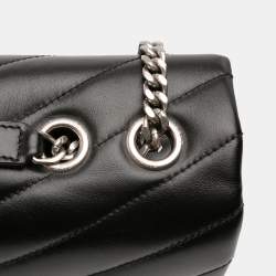 Pre Owned Saint Laurent Paris Black Medium Matelasse Leather LouLou Shoulder Bag