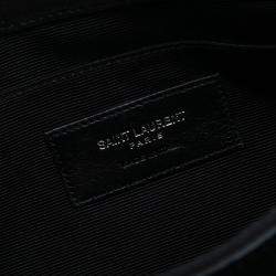 مملوكة مسبقًا Saint Laurent Paris Black Suede Monogram Fringe Crossbody