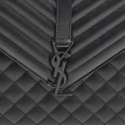 Pre Owned حقيبة كتف سان لوران جلد أزرق كبير ماتيلس مظروف مونوغرام