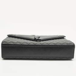 Pre Owned حقيبة كتف سان لوران جلد أزرق كبير ماتيلس مظروف مونوغرام