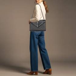 Pre Owned حقيبة كتف سان لوران جلد أزرق كبير ماتيلس مظروف مونوغرام