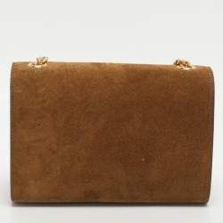 Pre Owned Saint Laurent Paris Kate Small Khaki Suede Shoulder Bag