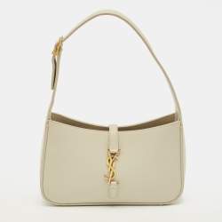 Pre Owned Saint Laurent LE 5 À 7 Ivory Leather Shoulder Bag