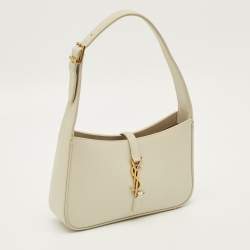 مملوكة مسبقًا حقيبة كتف سان لوران لو 5 أ 7 جلد عاجي