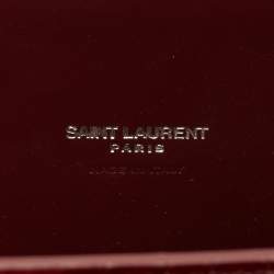 Pre Owned Saint Laurent Classic Sac De Jour Baby Dark Red Croc Embossed Leather Tote