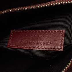 Pre Owned Saint Laurent Classic Sac De Jour Baby Dark Red Croc Embossed Leather Tote