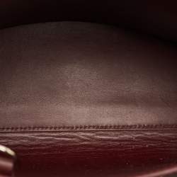 Pre Owned Saint Laurent Classic Sac De Jour Baby Dark Red Croc Embossed Leather Tote