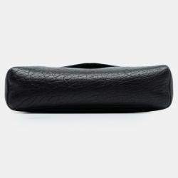 Pre Owned Saint Laurent Paris Black Lambskin Monogram Cassandre Envelope Messenger Bag