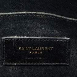 Pre Owned حقيبة يد توتس سان لوران كلاسيك ساك دو جور نانو جلد أسود