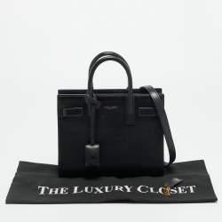 Pre Owned حقيبة يد توتس سان لوران كلاسيك ساك دو جور نانو جلد أسود