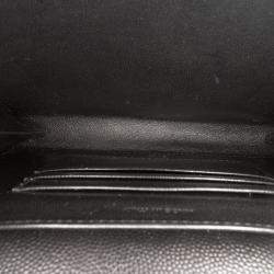 Pre Owned Saint Laurent Paris Black Grain De Poudre Monogram Cassandra Chain Wallet