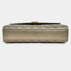 Pre Owned حقيبة كتف سلسلة مغلف جلد مبطن ثلاثي لون بندقي سان لوران