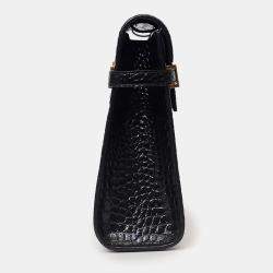 مملوكة مسبقًا Saint Laurent Black Croc Embossed Manhattan Shoulder Bag