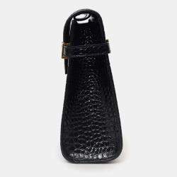 مملوكة مسبقًا Saint Laurent Black Croc Embossed Manhattan Shoulder Bag