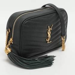 Pre Owned حقيبة كروس سان لوران لو كاميرا جلد سوداء مبطنة