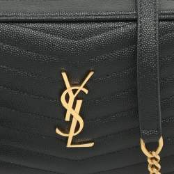 Pre Owned حقيبة كروس سان لوران لو كاميرا جلد سوداء مبطنة