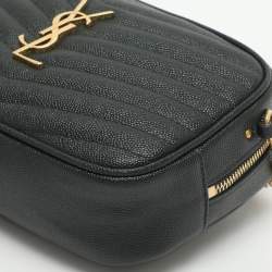 Pre Owned حقيبة كروس سان لوران لو كاميرا جلد سوداء مبطنة