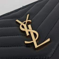 Pre Owned Saint Laurent Paris Black Monogram Clutch New Medium (559193)