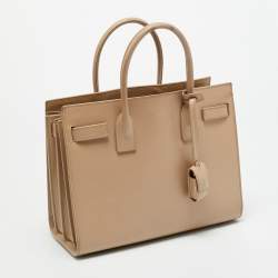 Pre Owned Saint Laurent Classic Sac De Jour Baby Beige Leather Tote
