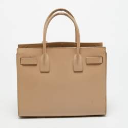 Pre Owned Saint Laurent Classic Sac De Jour Baby Beige Leather Tote