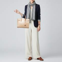 Pre Owned Saint Laurent Classic Sac De Jour Baby Beige Leather Tote