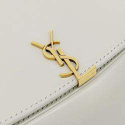 Pre Owned Saint Laurent Paris White Leather Voltaire Mini (800846)