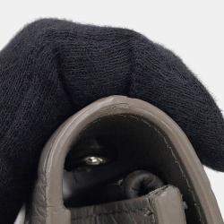 مملوكة مسبقًا Saint Laurent Paris Kate Chain Wallet Gray Croco Embossed Leather