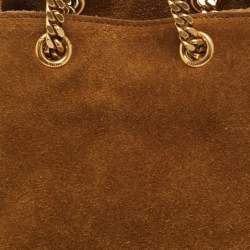 Pre Owned حقيبة دلو سان لوران إيمانويل شراري سلاسل جلد سويد بني