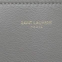 Pre Owned حقيبة تسوق سان لوران شرق غرب جلد بيج