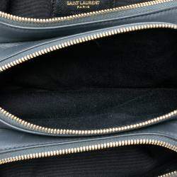 Pre Owned حقيبة سان لوران باريس أنجي س لسلة مُضَلَّعة جلد خروف سوداءألماسية