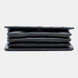 Pre Owned حقيبة سان لوران باريس أنجي سلسلة مُضَلَّعة جلد خروف سوداءألماسية