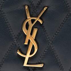 Pre Owned حقيبة سان لوران باريس أنجي سلسلة مُضَلَّعة جلد خروف سوداءألماسية