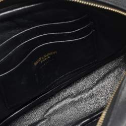 Pre Owned Saint Laurent Lou Mini Black Matelassé Leather Crossbody Bag