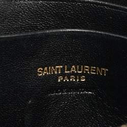 Pre Owned Saint Laurent Lou Mini Black Matelassé Leather Crossbody Bag