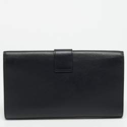 Pre Owned Saint Laurent Y-Ligne Black Leather Clutch