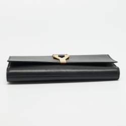 Pre Owned Saint Laurent Y-Ligne Black Leather Clutch