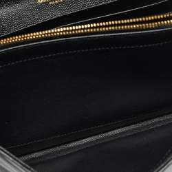 مملوكة مسبقًا محفظة بسلسلة سان لوران كاساندرا مغلف جلد أسود