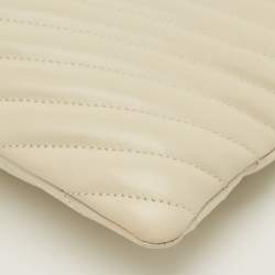 Pre Owned Saint Laurent Cassandre Beige Matelassé Leather Tablet Pouch