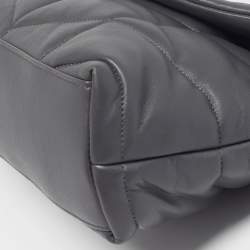 مملوكة مسبقًا حقيبة كتف سان لوران لولو منفوشة جلد شيفرون بني حجم صغير