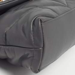 مملوكة مسبقًا حقيبة كتف سان لوران لولو منفوشة جلد شيفرون بني حجم صغير