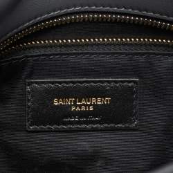 مملوكة مسبقًا حقيبة كتف سان لوران لولو منفوشة جلد شيفرون بني حجم صغير