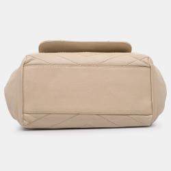 مملوكة مسبقًا حقيبة كتف سان لوران باريس نوليتا مونوغرام شيفرون جلدية بنية صغيرة