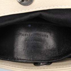 مملوكة مسبقًا حقيبة كتف سان لوران باريس نوليتا مونوغرام شيفرون جلدية بنية صغيرة