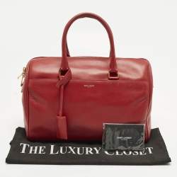 Pre Owned Saint Laurent Classic 6 Red Leather Duffle Bag
