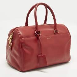 Pre Owned Saint Laurent Classic 6 Red Leather Duffle Bag