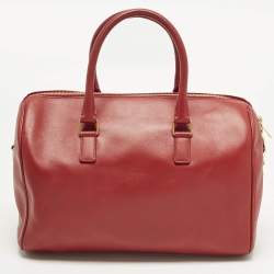 Pre Owned Saint Laurent Classic 6 Red Leather Duffle Bag