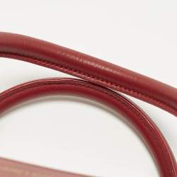 Pre Owned Saint Laurent Classic 6 Red Leather Duffle Bag