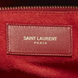 Pre Owned Saint Laurent Classic 6 Red Leather Duffle Bag