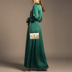 Pre Owned محفظة بسلسلة سان لوران مغلف جلد ذهبي