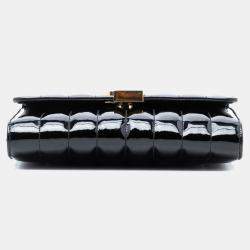 Pre Owned Saint Laurent Paris Black Medium Patent Vicky Crossbody